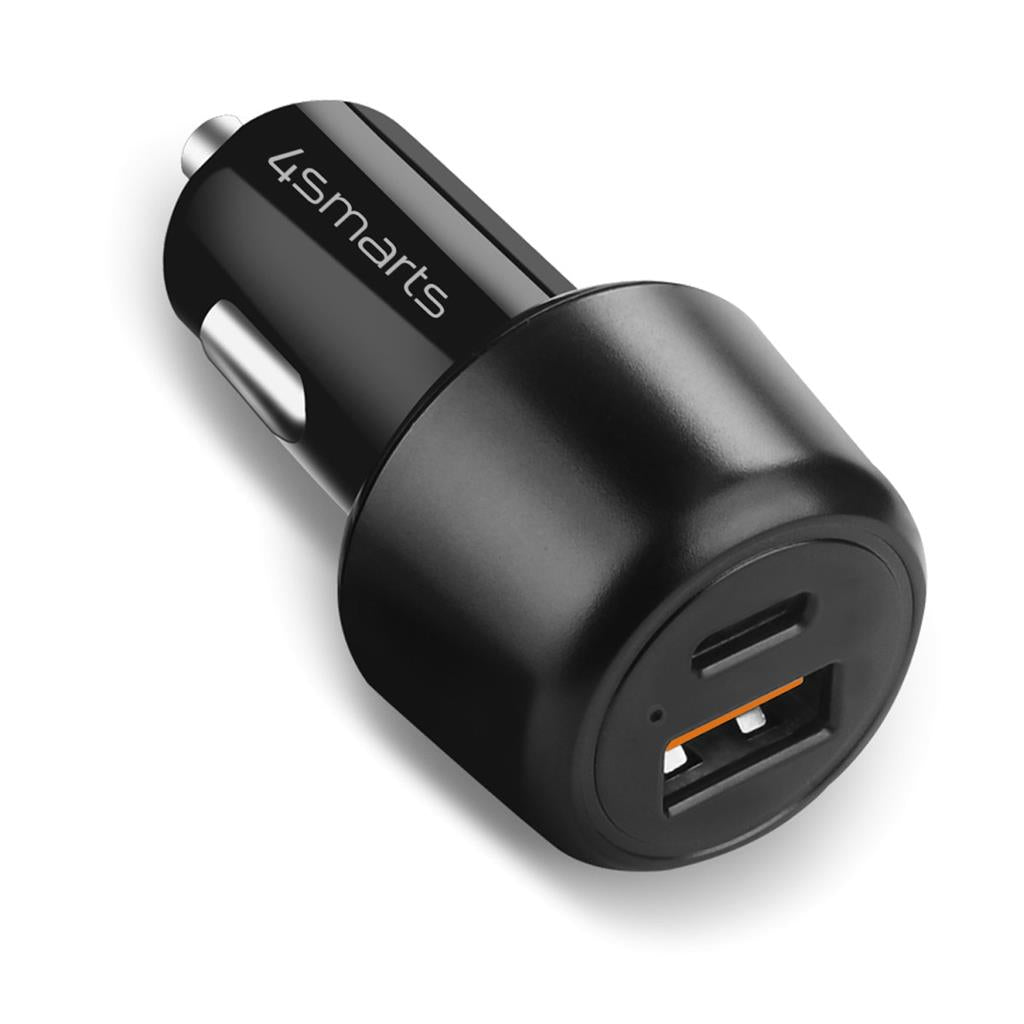 Бързо Зарядно за Кола USB-C, 4Smarts 12V 65W+18W, Черен (5)