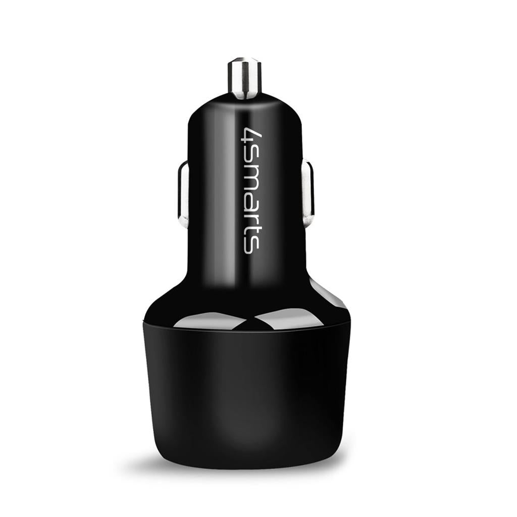 Бързо Зарядно за Кола USB-C, 4Smarts 12V 65W+18W, Черен (6)