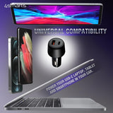 Бързо Зарядно за Кола USB-C, 4Smarts 12V 65W+18W, Черен (2)