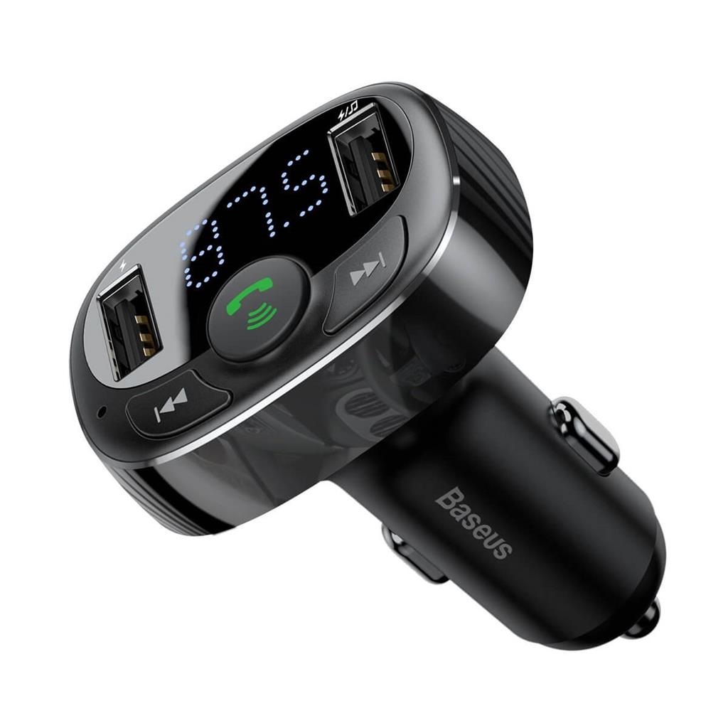 Безжичен Трансмитер за Кола, Baseus FM Bluetooth 3.4А Charge, Черен
