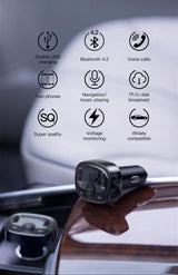Безжичен Трансмитер за Кола, Baseus FM Bluetooth 3.4А Charge, Черен (4)