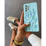 Силиконов Дамски Калъф за Samsung A13 4G, Tech-Protect Floral Case, Син (2)