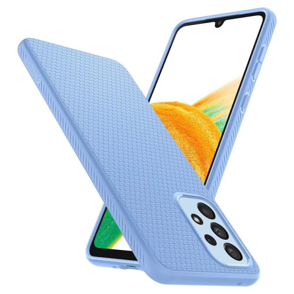 Противоударен Калъф за Samsung A33, Spigen Liquid Air Case, Син (4)