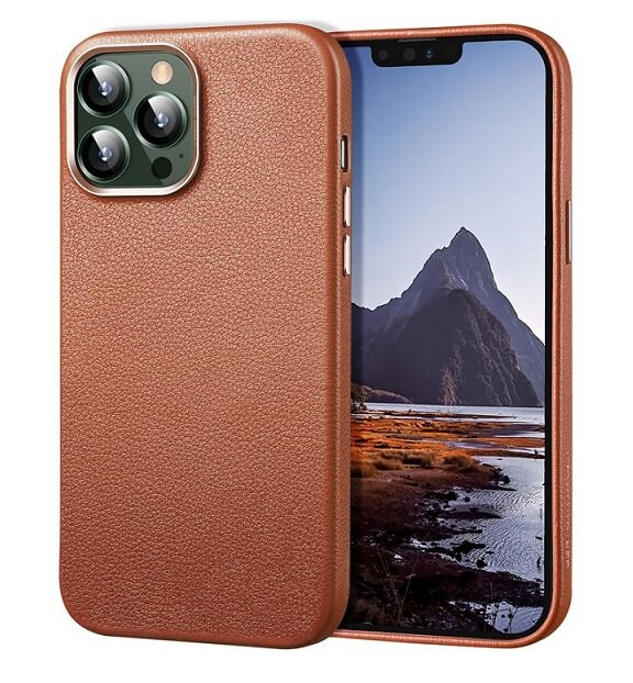 Magsafe Калъф от Естествена Кожа за iPhone 13 Pro Max, ESR Metro Case, Кафяв (4)
