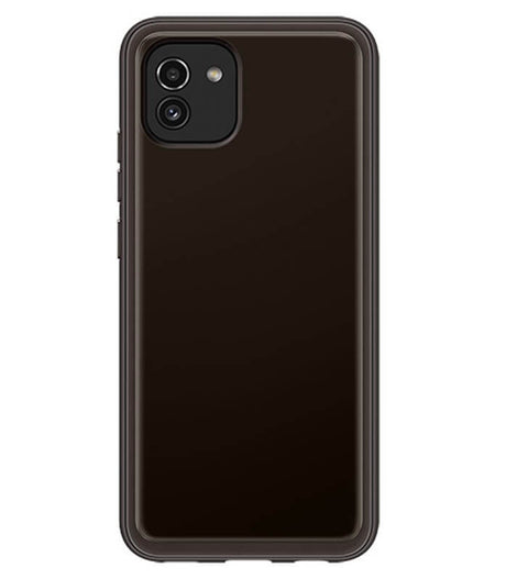 Оригинален Силиконов Калъф за Samsung A03, Soft Clear Cover Case EF-QA036TBEGEU, Черен