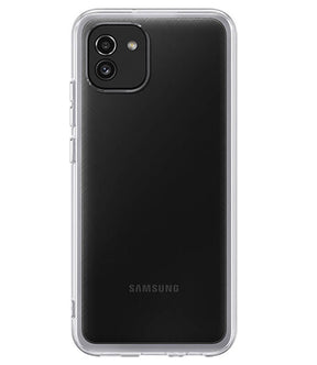 Оригинален Силиконов Калъф за Samsung A03, Soft Clear Cover Case EF-QA036TTEGEU, Прозрачен