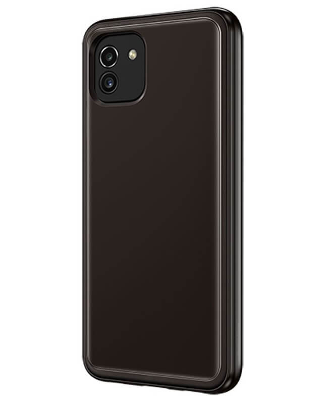 Оригинален Силиконов Калъф за Samsung A03, Soft Clear Cover Case EF-QA036TBEGEU, Черен (2)