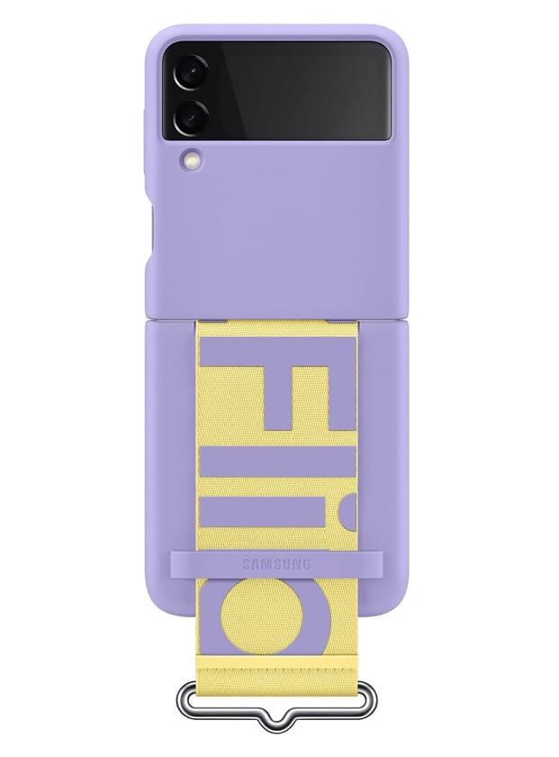 Оригинален Силиконов Калъф за Samsung Z Flip 3, Silicone Cover Strap Case EF-GF711TVEGWW, Лилав