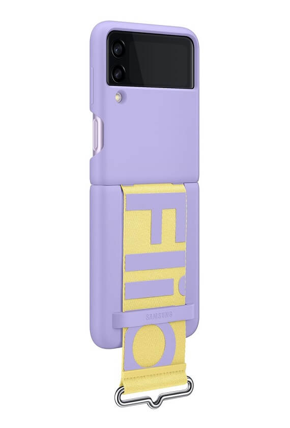 Оригинален Силиконов Калъф за Samsung Z Flip 3, Silicone Cover Strap Case EF-GF711TVEGWW, Лилав (3)