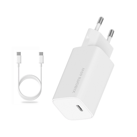 Оригинално Зарядно с Кабел, Xiaomi 220v-65W с USB-C Кабел BHR4499GL, Бял (2)