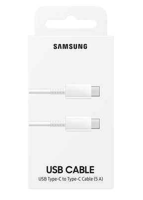 Оригинален USB-C към USB-C Кабел Samsung 1m (5A-45W) EP-DN975BWE, Бял