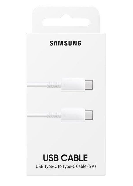 Оригинален USB-C към USB-C Кабел Samsung 1m (5A-45W) EP-DN975BWE, Бял
