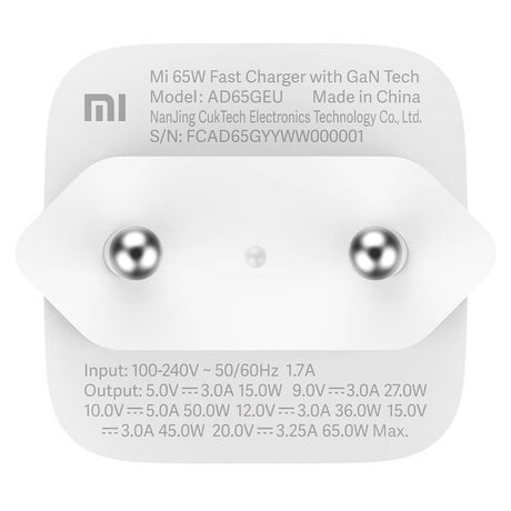 Оригинално Зарядно с Кабел, Xiaomi 220v-65W с USB-C Кабел BHR4499GL, Бял (5)