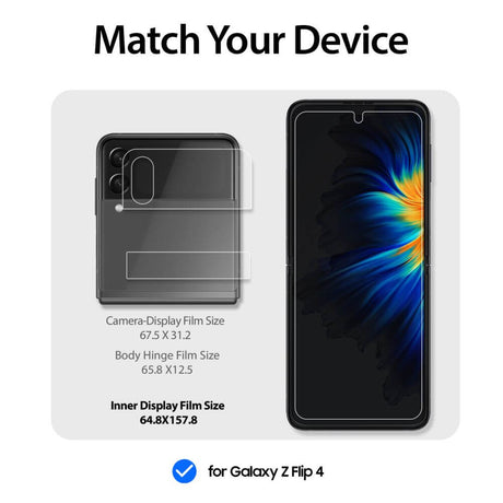 Комплект Протектори 3в1 за Samsung Z Flip 4, Whitestone Dome Film Glass, Прозрачен (6)