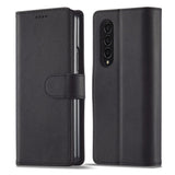 Кожен Калъф с Джобове за Samsung Z Fold 4, Tech-Protect Wallet Book Case, Черен