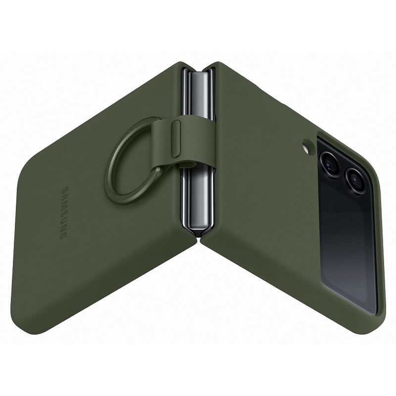 Оригинален Силиконов Калъф Samsung Z Flip 4, Silicone Ring Cover Case EF-PF721TGEGWW, Зелен (2)