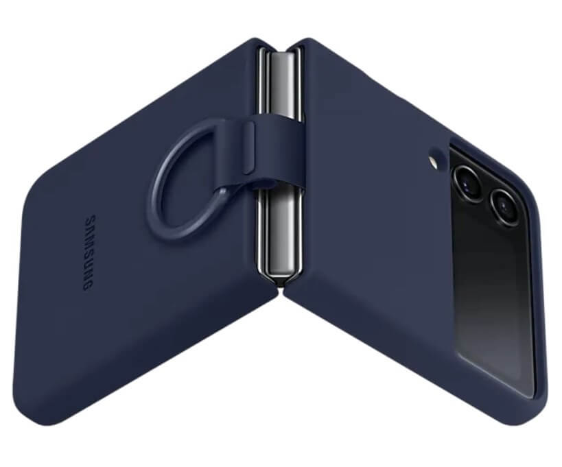 Оригинален Силиконов Калъф Samsung Z Flip 4, Silicone Ring Cover Case EF-PF721TNEGWW, Тъмно Син (2)
