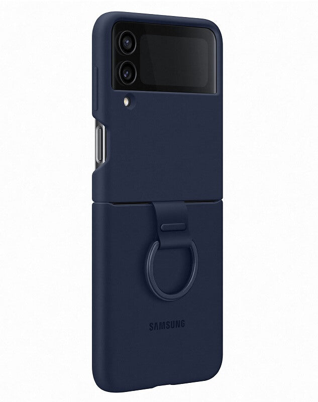 Оригинален Силиконов Калъф Samsung Z Flip 4, Silicone Ring Cover Case EF-PF721TNEGWW, Тъмно Син