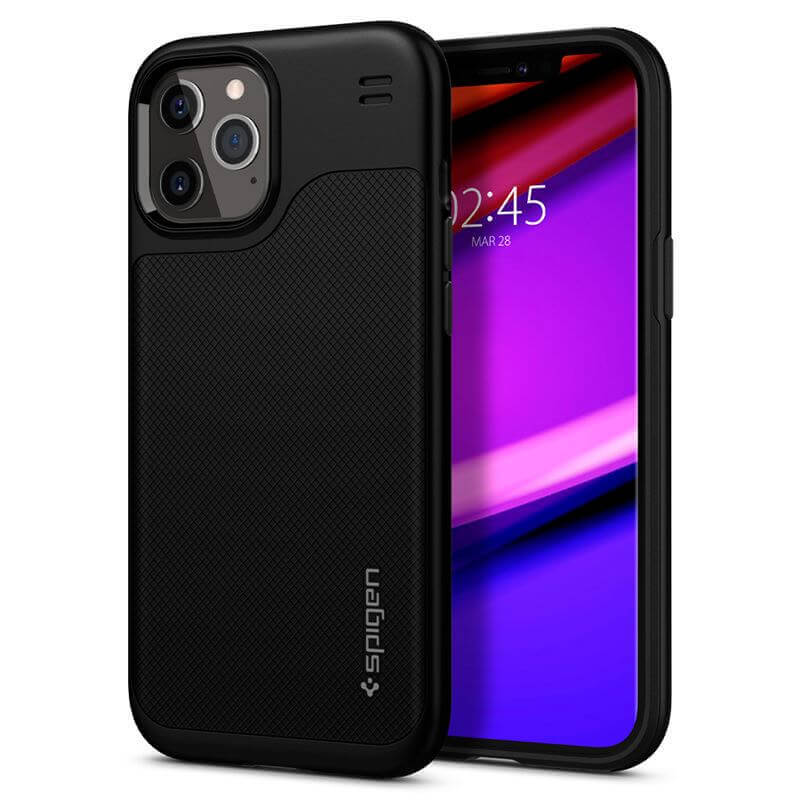 Противоударен Хибриден Калъф за iPhone 12 pro Max, Spigen Hybrid NX Case, Черен