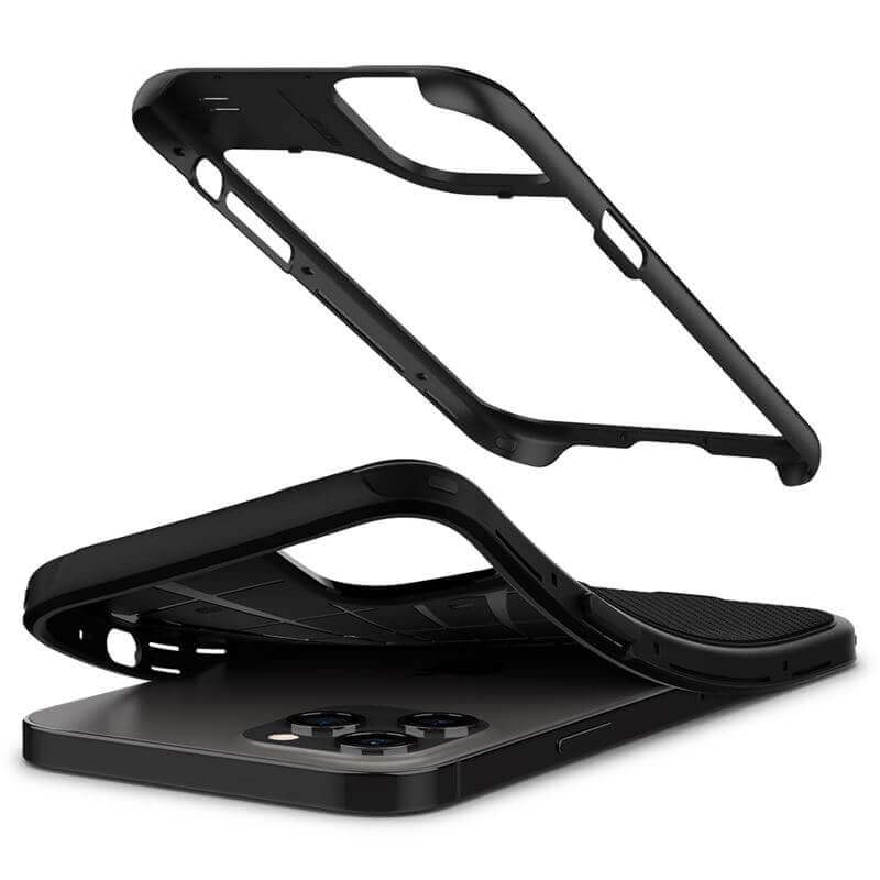 Противоударен Хибриден Калъф за iPhone 12 pro Max, Spigen Hybrid NX Case, Черен (3)