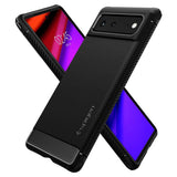 Противоударен Калъф за Google Pixel 6, Spigen Rugged Armor Case, Черен (2)