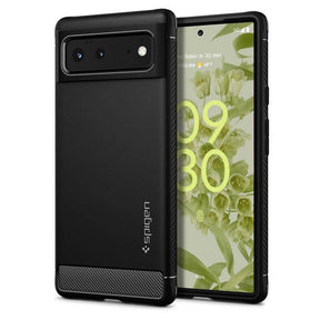 Противоударен Калъф за Google Pixel 6, Spigen Rugged Armor Case, Черен