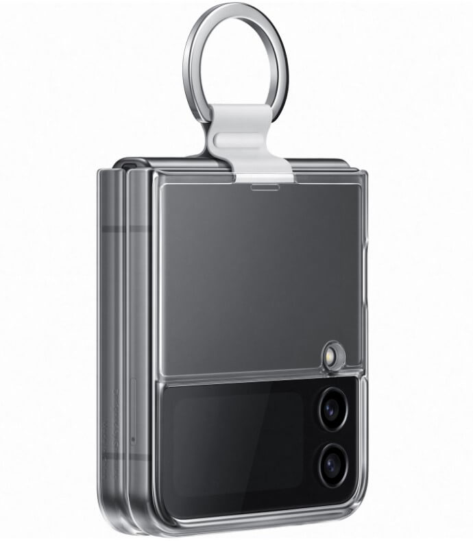 Оригинален Калъф за Samsung Z Flip 4, Clear Cover with Ring Case EF-OF721CTEGWW, Прозрачен