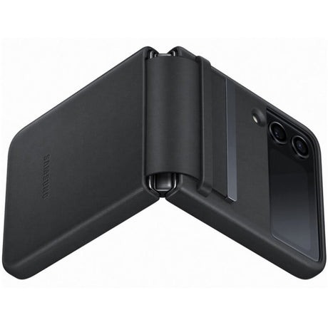 Оригинален Кожен Калъф Samsung Z Flip 4, Flap Leather Case EF-VF721LBE, Черен (4)