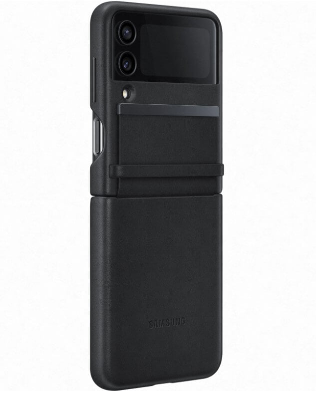 Оригинален Кожен Калъф Samsung Z Flip 4, Flap Leather Case EF-VF721LBE, Черен (3)