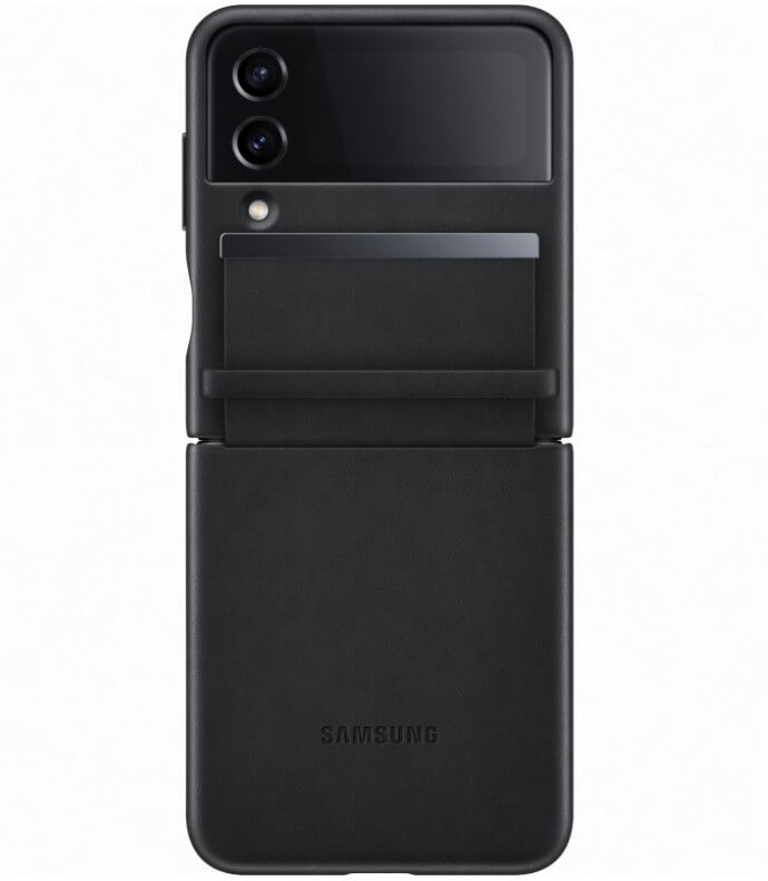 Оригинален Кожен Калъф Samsung Z Flip 4, Flap Leather Case EF-VF721LBE, Черен