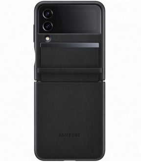 Оригинален Кожен Калъф Samsung Z Flip 4, Flap Leather Case EF-VF721LBE, Черен