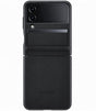 Оригинален Кожен Калъф Samsung Z Flip 4, Flap Leather Case EF-VF721LBE, Черен