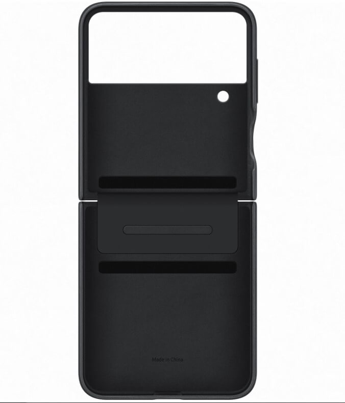 Оригинален Кожен Калъф Samsung Z Flip 4, Flap Leather Case EF-VF721LBE, Черен (6)