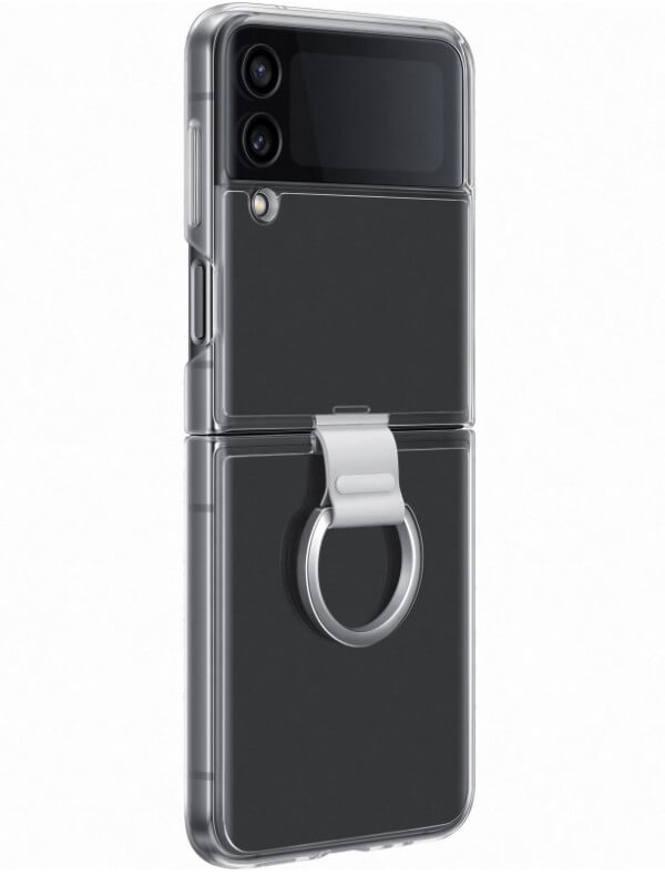 Оригинален Калъф за Samsung Z Flip 4, Clear Cover with Ring Case EF-OF721CTEGWW, Прозрачен (3)