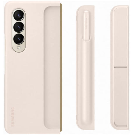 Оригинален Калъф с Писалка за Samsung Z Fold 4, Standing Cover with Pen Case EF-OF93PCU, Бежов (2)