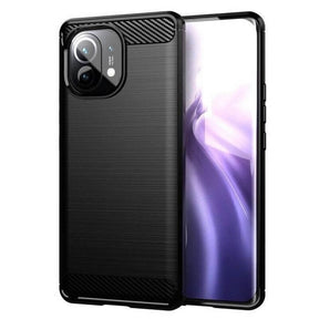 Противоударен Силиконов Калъф за Xiaomi 12-12X, Forcell Carbon Case, Черен