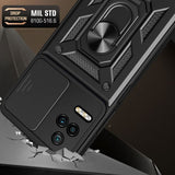 Калъф с Предпазител за Камера за Xiaomi Poco F4, Tech-Protect Kickstand Pro Case, Черен (2)