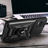 Калъф с Предпазител за Камера за Xiaomi Poco F4, Tech-Protect Kickstand Pro Case, Черен (4)