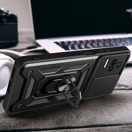 Калъф с Предпазител за Камера за Xiaomi Poco F4, Tech-Protect Kickstand Pro Case, Черен (4)