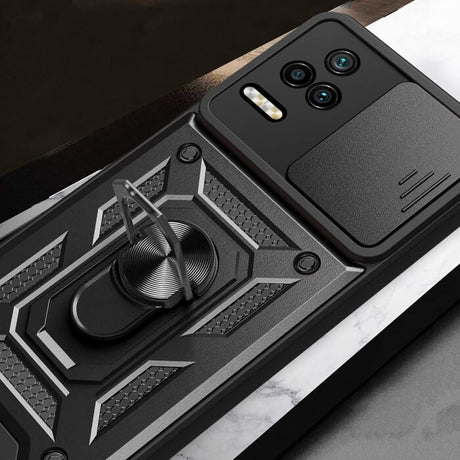 Калъф с Предпазител за Камера за Xiaomi Poco F4, Tech-Protect Kickstand Pro Case, Черен (5)