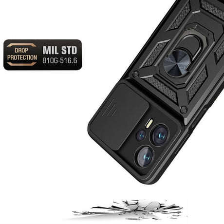 Калъф с Предпазител за Камера за Xiaomi Poco X4 GT, Kickstand Pro Case, Черен (2)