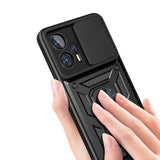 Калъф с Предпазител за Камера за Xiaomi Poco X4 GT, Kickstand Pro Case, Черен (8)