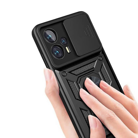 Калъф с Предпазител за Камера за Xiaomi Poco X4 GT, Kickstand Pro Case, Черен (8)