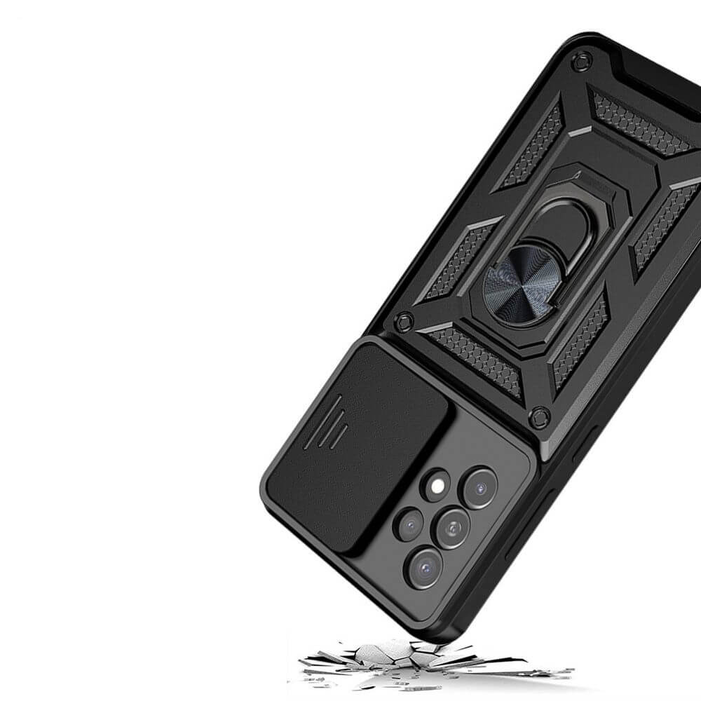 Калъф с Предпазител за Камера и Стойка за Samsung A53, Tech-Protect Kickstand Pro Case, Черен (2)