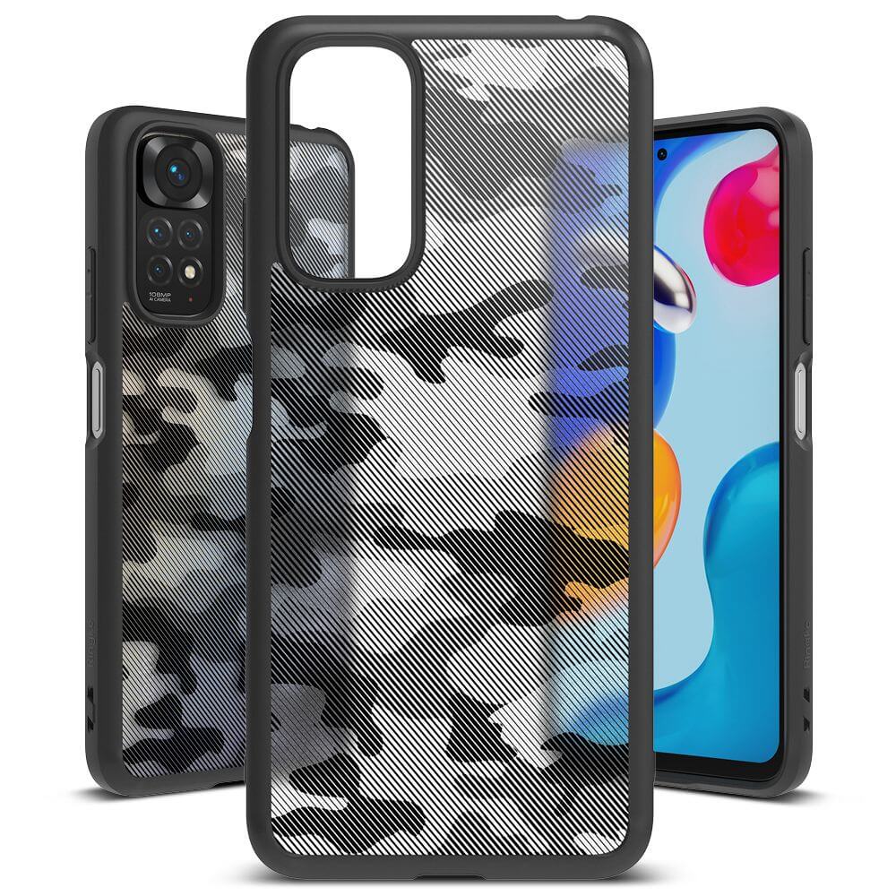 Противоударен Калъф за Xiaomi Redmi Note 11, Ringke Fusion Matte Camo, Черен (3)