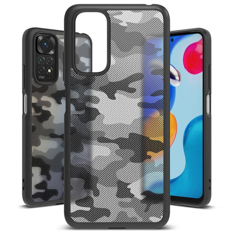 Противоударен Калъф за Xiaomi Redmi Note 11, Ringke Fusion Matte Camo, Черен (3)