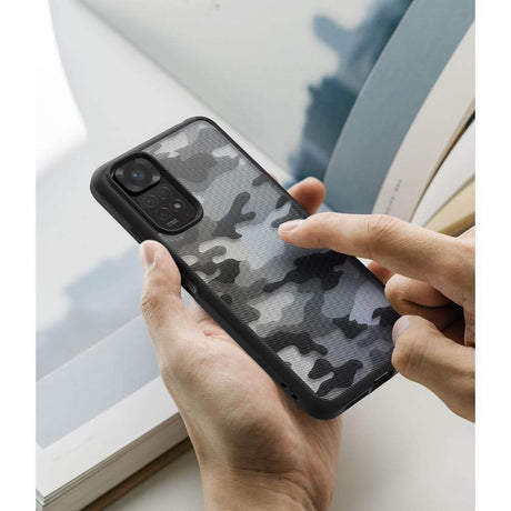 Противоударен Калъф за Xiaomi Redmi Note 11, Ringke Fusion Matte Camo, Черен (7)
