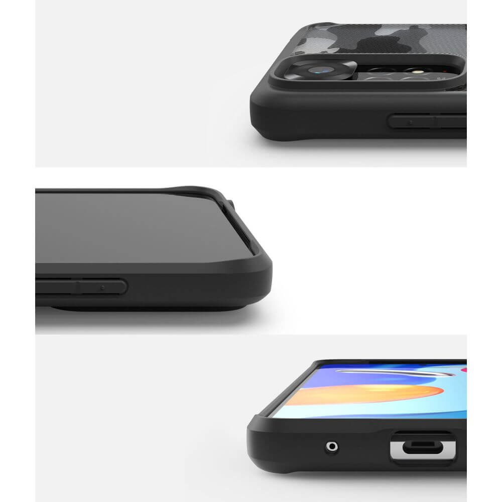 Противоударен Калъф за Xiaomi Redmi Note 11, Ringke Fusion Matte Camo, Черен (2)