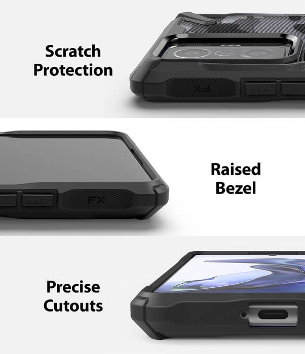 Противоударен Калъф за Xiaomi 11T, Ringke Fusion X Camo Case, Черен (2)