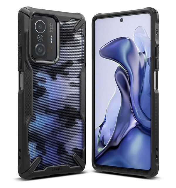 Противоударен Калъф за Xiaomi 11T, Ringke Fusion X Camo Case, Черен
